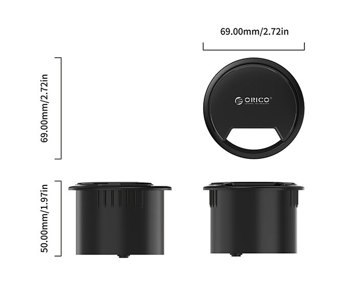 Hub bộ chia 2 cổng USB3.0 và đầu đọc thẻ nhớ âm bàn Orico DESK2UST
