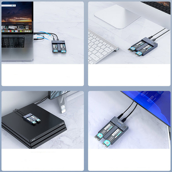Dock đọc ổ cứng M.2 NVME chuẩn USB3.1 hỗ trợ clone Orico M2P2C3