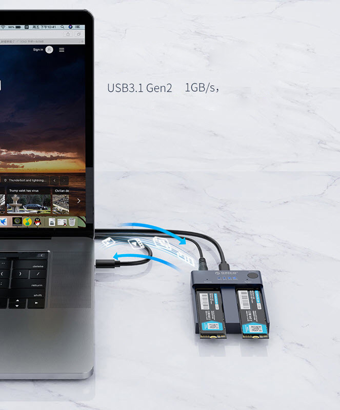 Dock đọc ổ cứng M.2 NVME chuẩn USB3.1 hỗ trợ clone Orico M2P2C3