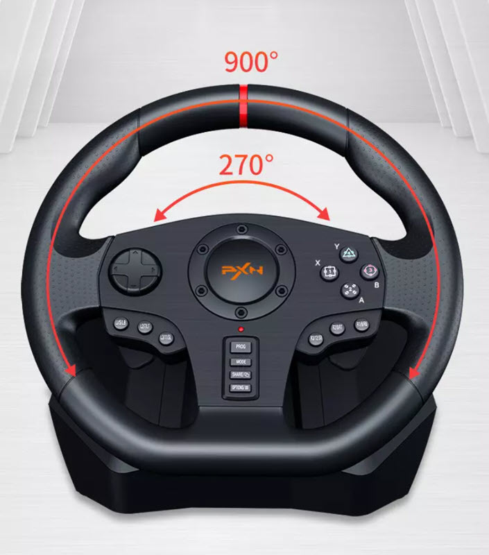 Vô lăng chơi game PXN V900 quay 900 độ hỗ trợ rung