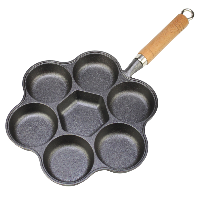 Chảo gang ốp la nướng bánh 7 ngăn sâu 2.5cm OEM WK021
