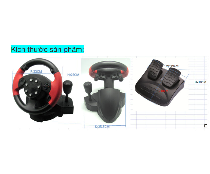 Vô lăng chơi game cho bé Gamemon FT33D7 quay 200 độ