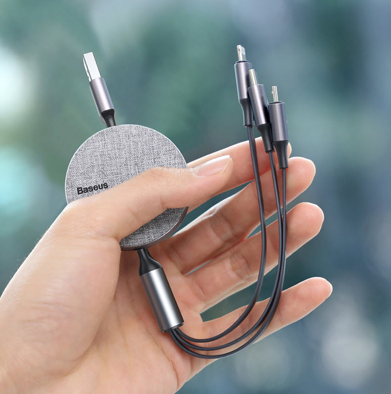 Cáp sạc 3 in 1 USB-A to Micro TypeC Lightning Baseus BS010