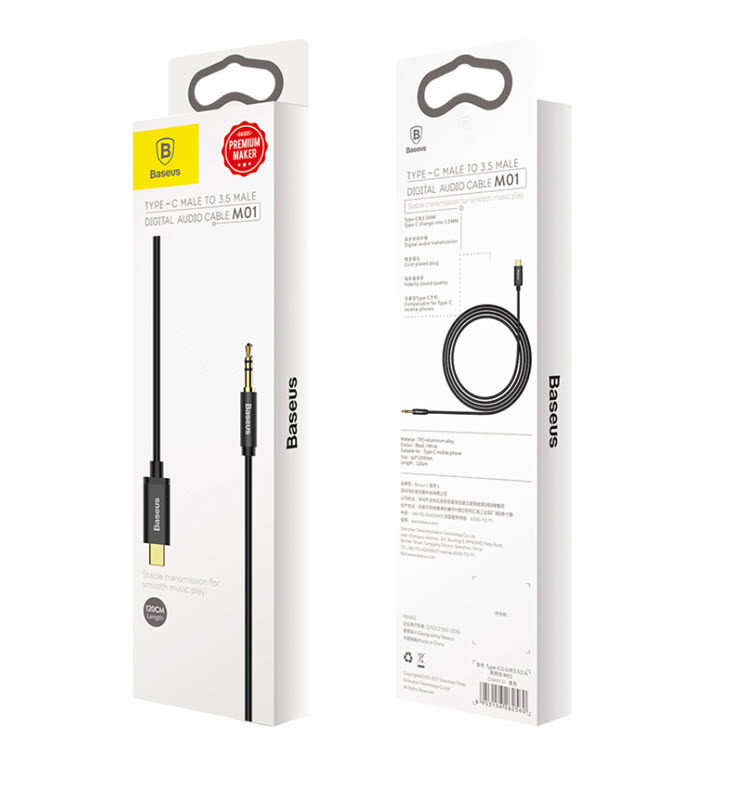 Cáp chuyển USB Type-C to aux 3.5mm Baseus M01