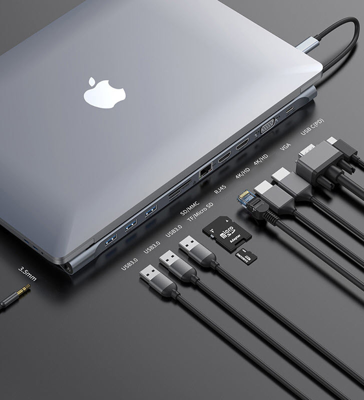 Docking Station Baseus CATSX-G0G Type-C 11 cổng cho laptop