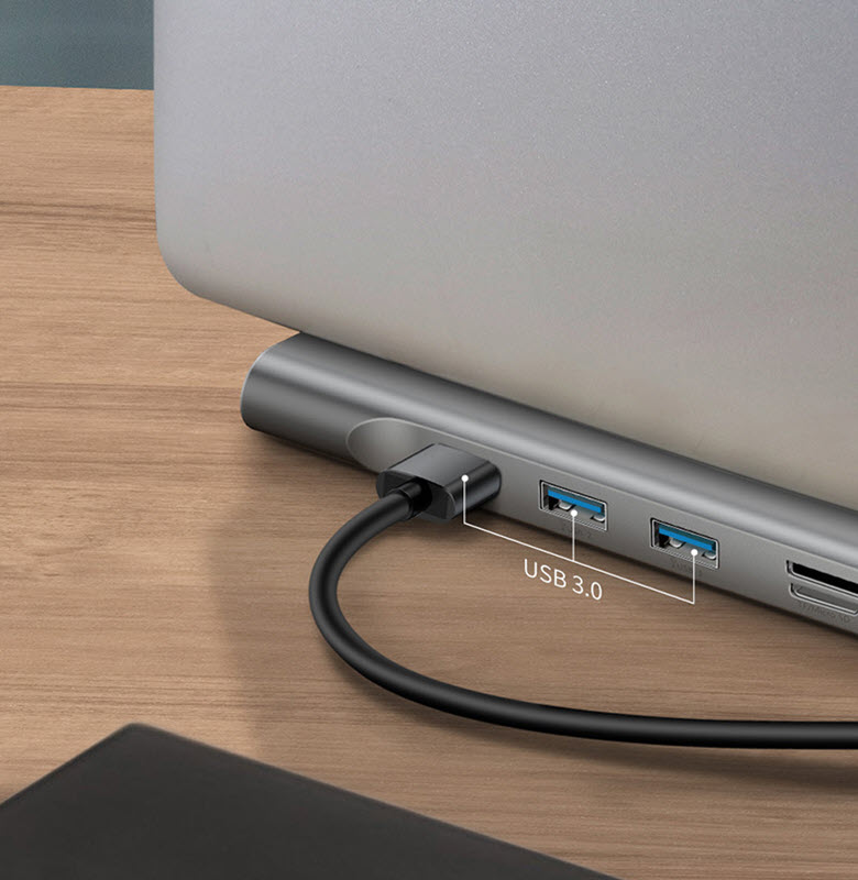 Docking Station Baseus CATSX-G0G Type-C 11 cổng cho laptop