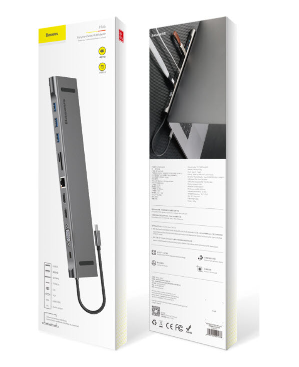Docking Station Baseus CATSX-G0G Type-C 11 cổng cho laptop