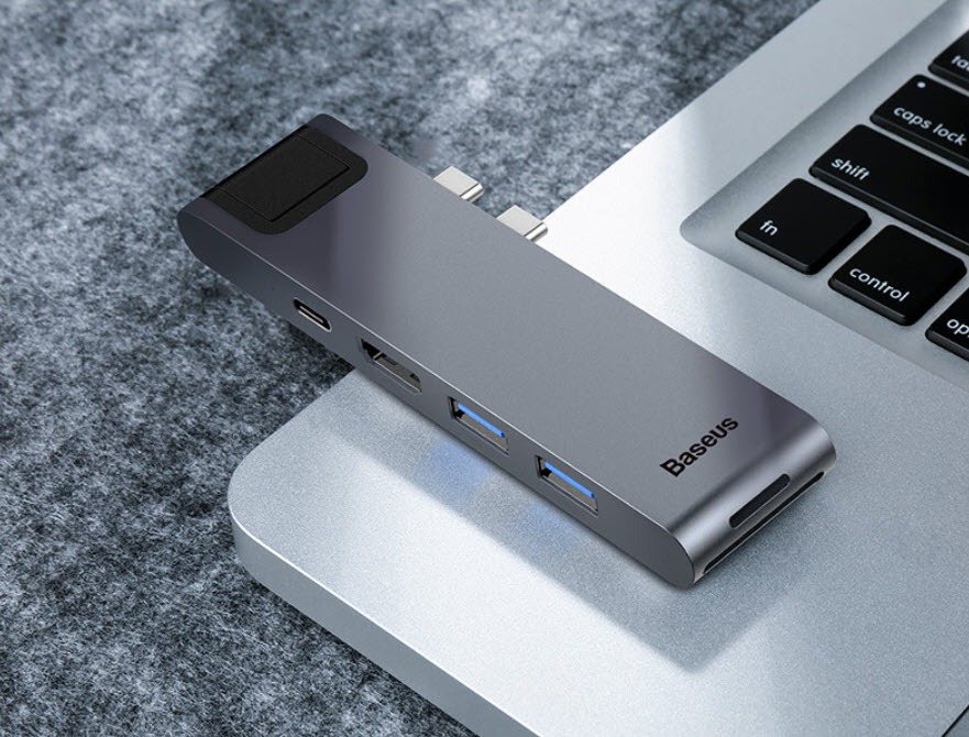 Docking Station Baseus Thunderbolt CAHUB-L0G cho Macbook Pro 7 in 1