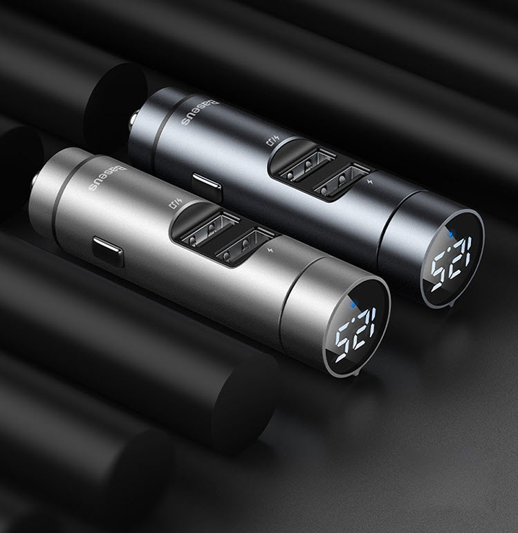 Thiết bị kết nối bluetooth 2 cổng USB3.0 cho xe hơi Baseus BS01