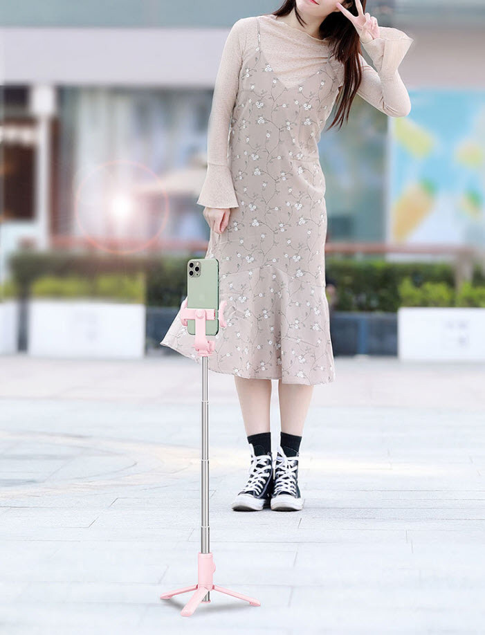 Gậy selfie 65cm giá gắn điện thoại 3 chân Baseus WS18026