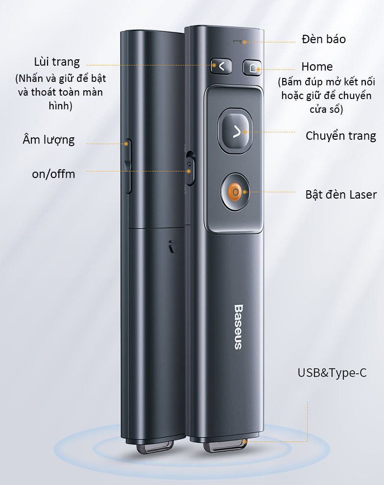 Bút điều khiển thuyết trình có đèn laser Baseus BSS007
