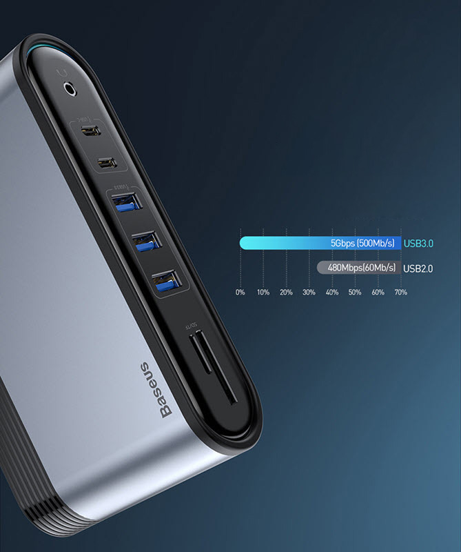 Docking Station bộ chia Hub 16 in 1 sạc laptop Baseus CAHUB-BG0G