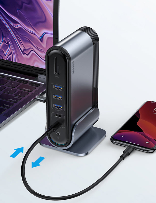 Docking Station bộ chia Hub 16 in 1 sạc laptop Baseus CAHUB-BG0G