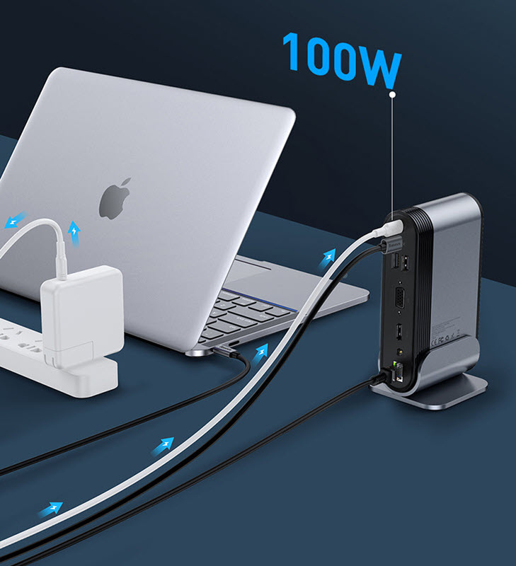 Docking Station bộ chia Hub 16 in 1 sạc laptop Baseus CAHUB-BG0G