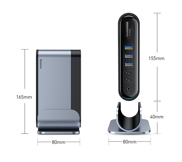 Docking Station bộ chia Hub 16 in 1 sạc laptop Baseus CAHUB-BG0G