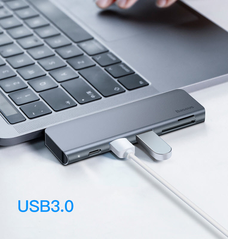Hub bộ chia USB-C 5 in 1 Baseus UCN3266 USB3.0 SD TF Type-C