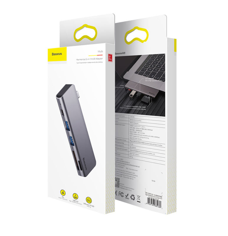 Hub bộ chia USB-C 5 in 1 Baseus UCN3266 USB3.0 SD TF Type-C