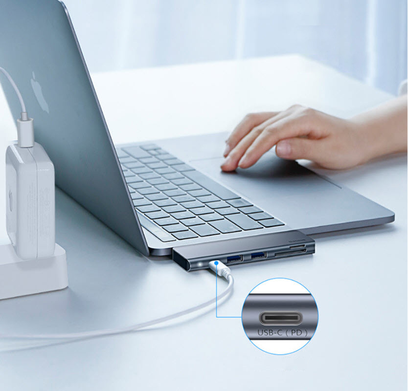 Hub bộ chia USB-C 5 in 1 Baseus UCN3266 USB3.0 SD TF Type-C