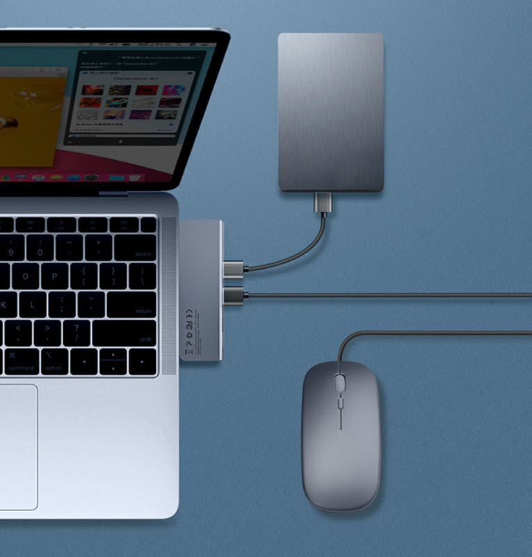 Hub bộ chia USB-C 5 in 1 Baseus UCN3266 USB3.0 SD TF Type-C