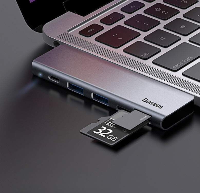 Hub bộ chia USB-C 5 in 1 Baseus UCN3266 USB3.0 SD TF Type-C