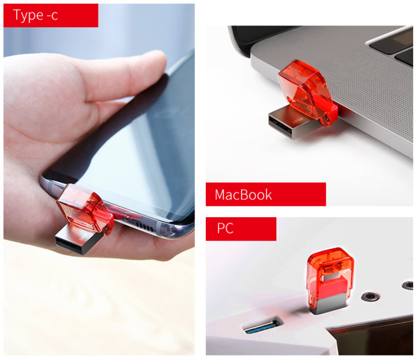 USB dữ liệu 32Gb kết nối 2 đầu USB-A và USB-C Baseus 0D96DFF5