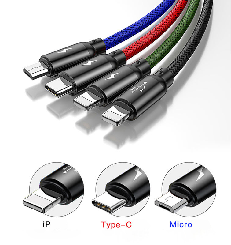 Cáp dữ liệu sạc nhanh 4 trong 1 Baseus BSS019 chịu tải cao 3.5A