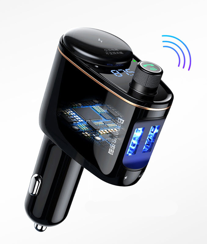 Tẩu sạc nhanh 2.4A kết nối bluetooth cho xe hơi Baseus S06 hỗ trợ nghe gọi
