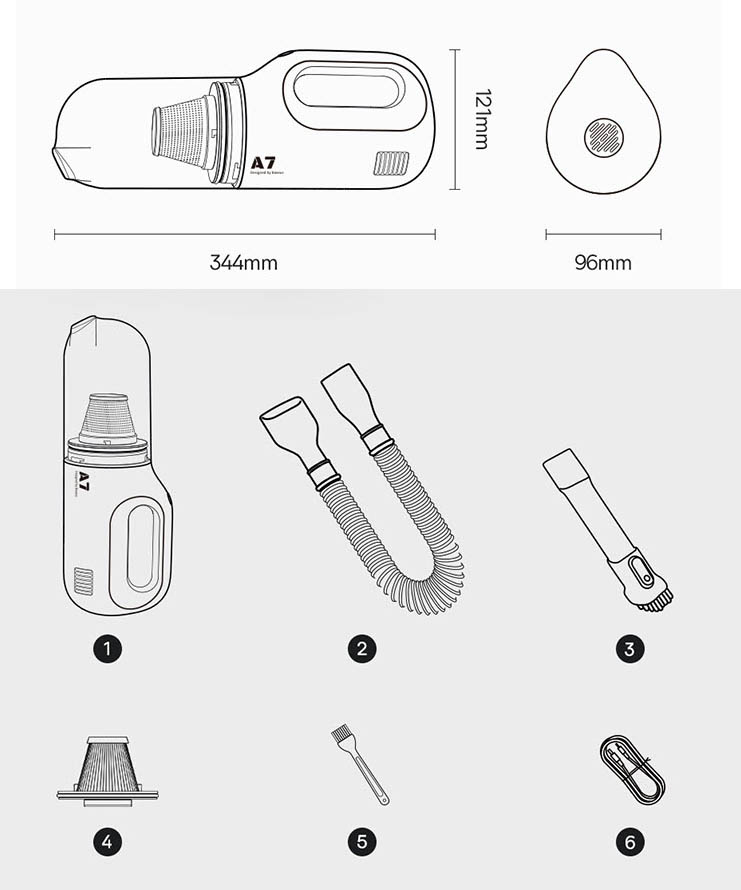 Máy hút bụi mini cầm tay cho xe hơi Baseus A7