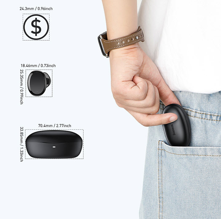 Tai nghe không dây Baseus Encok W11 bluetooth 5.0 kháng nước IPX4 điều khiển chạm
