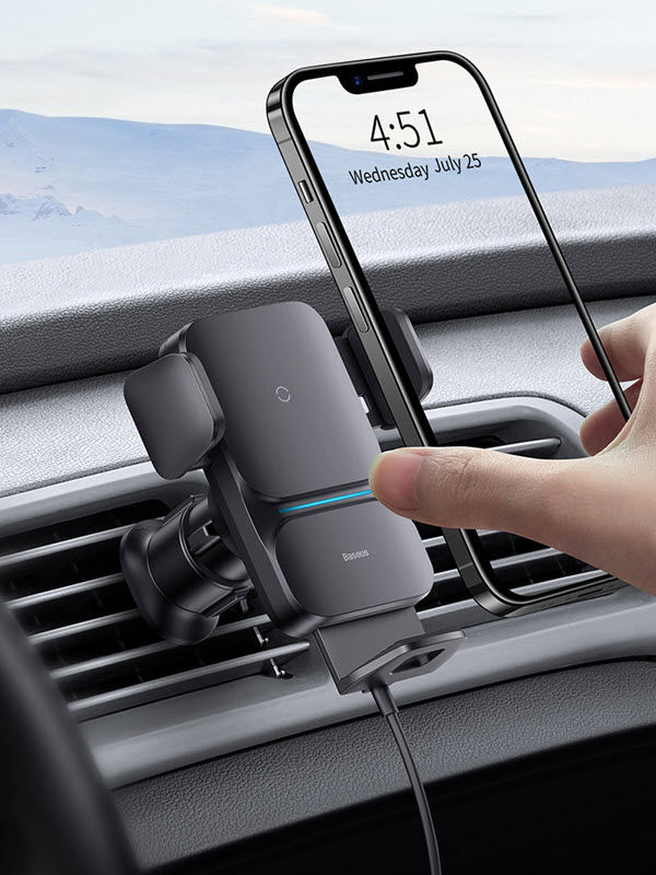 Giá đỡ điện thoại sạc không dây cho xe hơi Baseus BSS023 chuẩn Qi