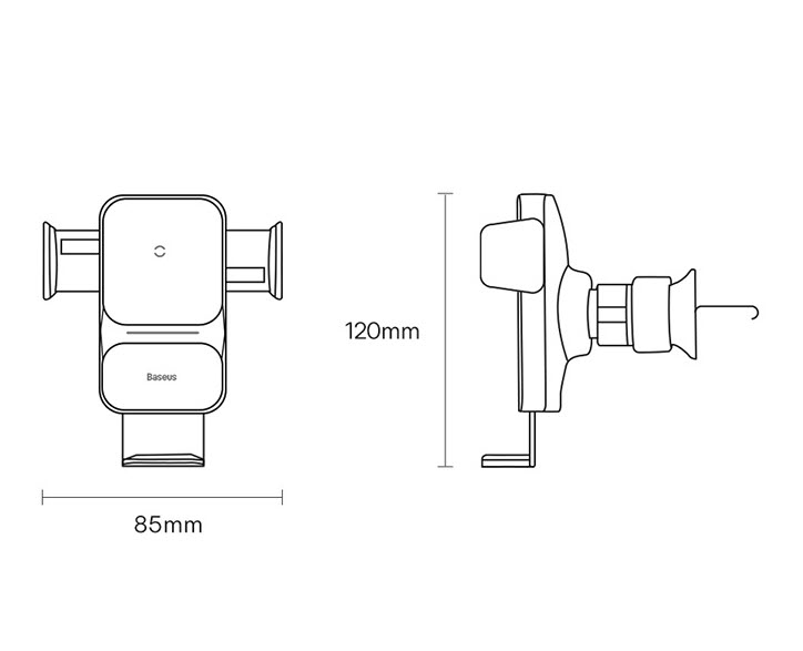 Giá đỡ điện thoại sạc không dây cho xe hơi Baseus BSS023 chuẩn Qi