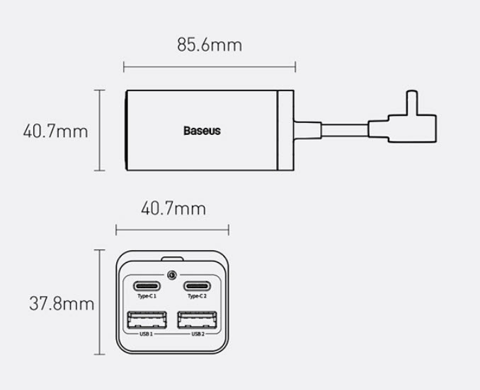 Adapter sạc laptop điện thoại USB và Type-C Baseus CCDK100UC