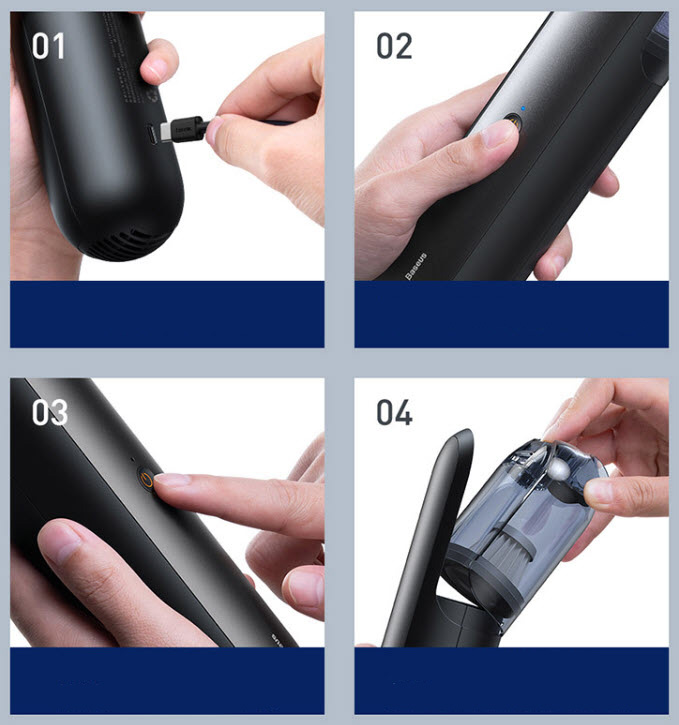 Máy hút bụi mini cầm tay cho xe hơi Baseus A1
