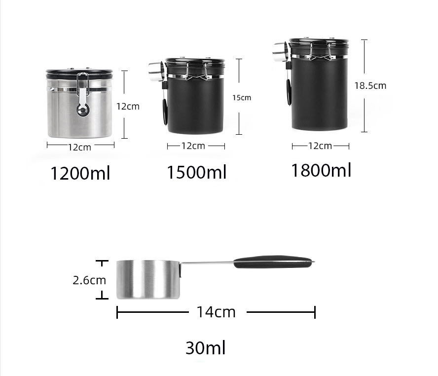 Hũ bảo quản trà cà phê có nắp gài inox 304 SHZ121518