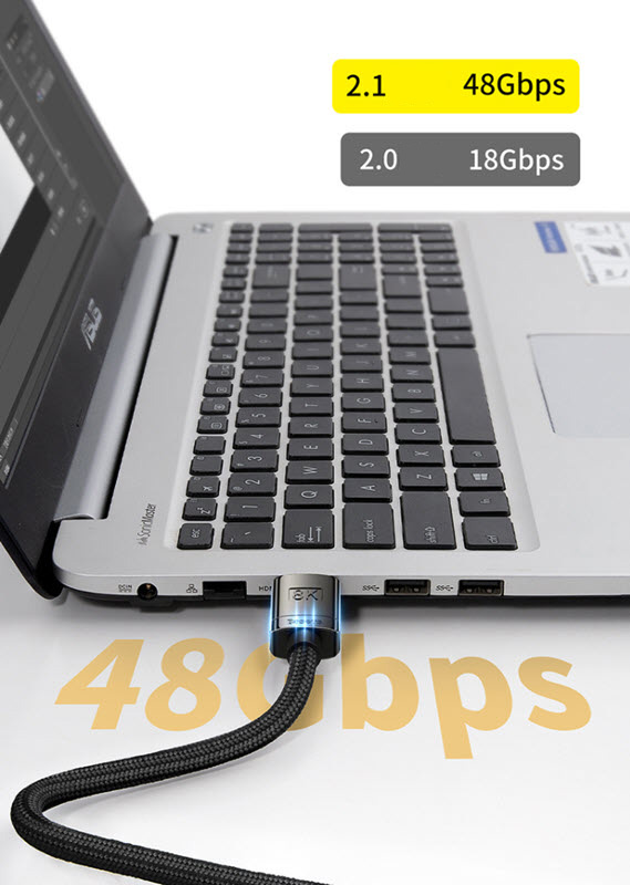 Cáp HDMI to HDMI chuẩn 2.1 hỗ trợ độ phân giải 8K/60Hz Baseus BSS036