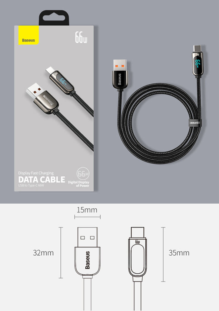 Cáp sạc nhanh USB to Type-C cho điện thoại laptop Baseus BSS038