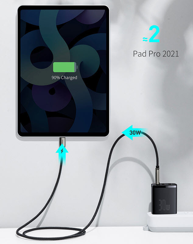 Củ sạc nhanh 3 cổng điện thoại tablet 30W Baseus CCCP30UC