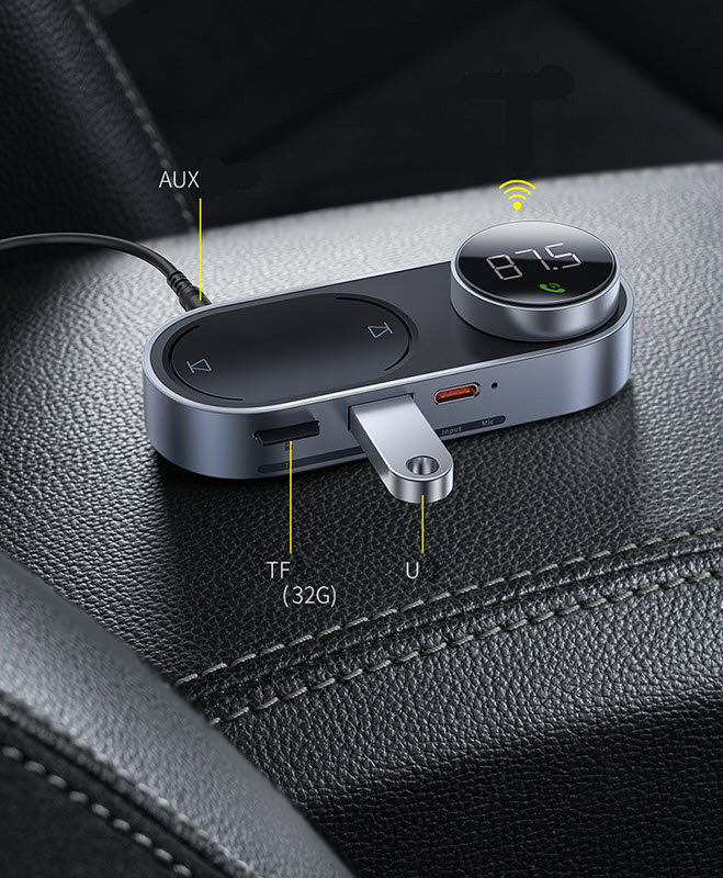 Thiết bị nhận bluetooth cho xe hơi Baseus BSS040 phát nhạc đọc thẻ nhớ