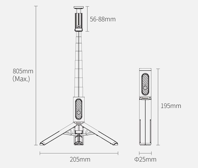 Gậy selfie điều khiển từ xa đa năng Baseus BSS043