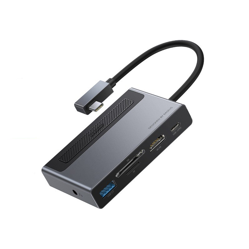 Hub bộ chia type-C Baseus BSS044 hỗ trợ HDMI/audio3.5/USB3.0/SD/TFcard sạc type-C 100W