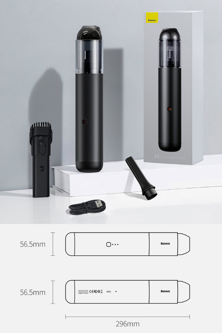 Máy hút bụi mini cầm tay cho xe hơi Baseus A3 135W 15000Pa