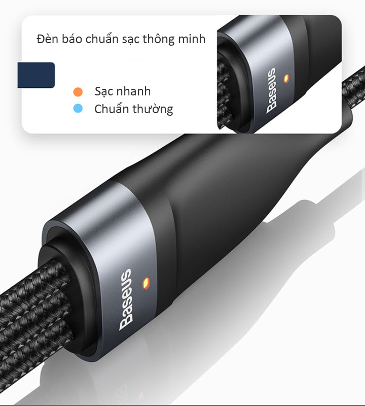 Cáp sạc nhanh 100W USB-A/C to Lightning/Micro/C 100W cho laptop điện thoại Baseus BSS050