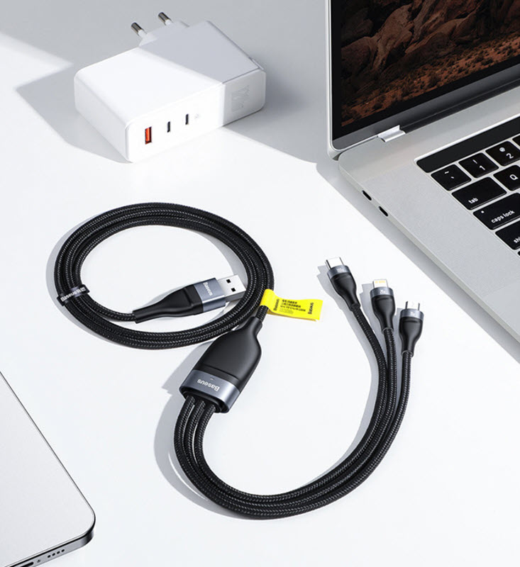 Cáp sạc nhanh 100W USB-A/C to Lightning/Micro/C 100W cho laptop điện thoại Baseus BSS050