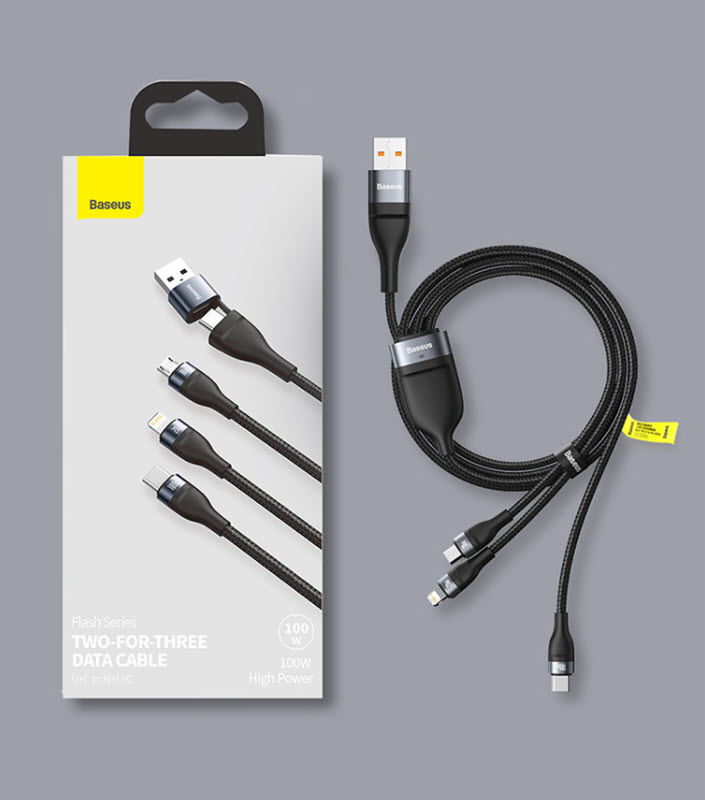 Cáp sạc nhanh 100W USB-A/C to Lightning/Micro/C 100W cho laptop điện thoại Baseus BSS050