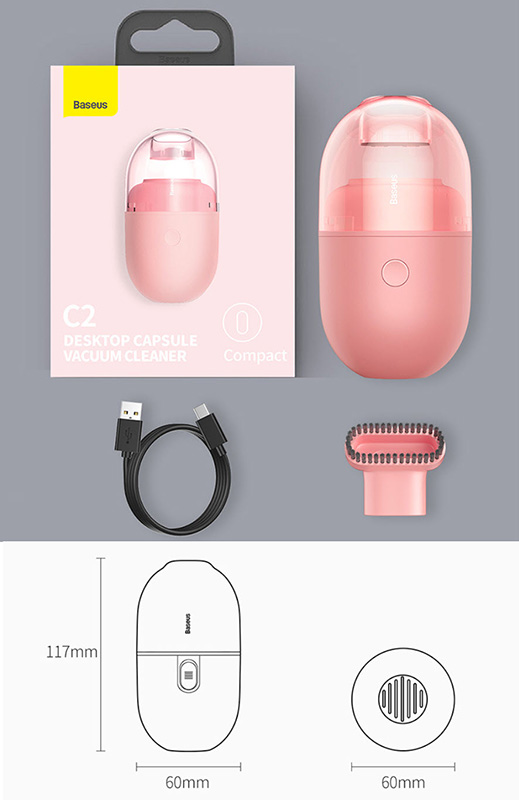 Máy hút bụi mini Baseus C2 cho xe hơi văn phòng bàn làm việc