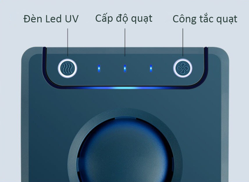 Quạt hơi nước mini để bàn 3 tốc độ gió pin sạc có đèn UV Nexfan NF001