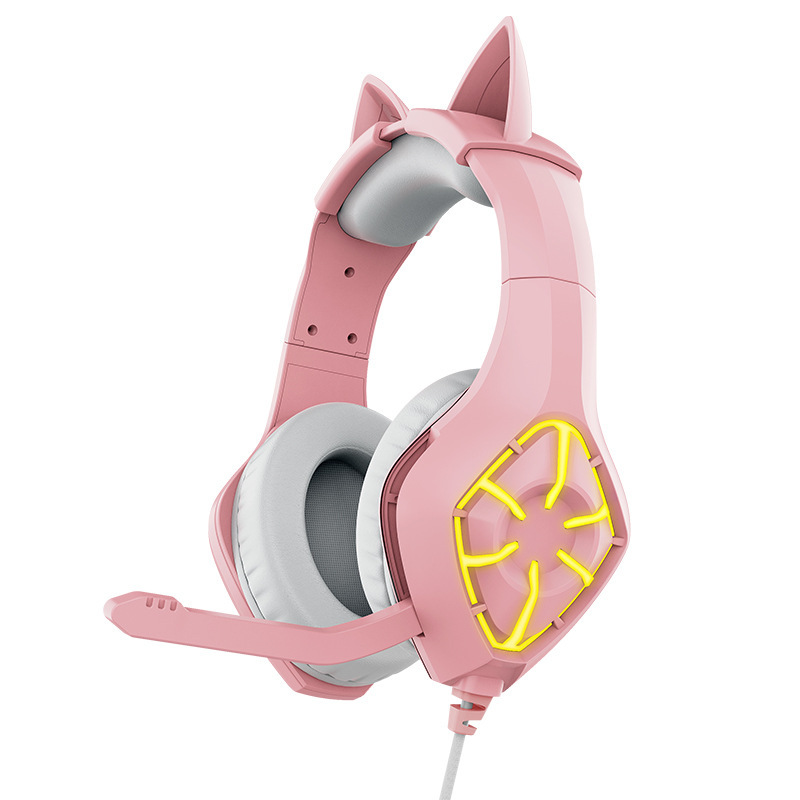 Tai nghe chơi game streamer tai mèo cho nữ Crown G102