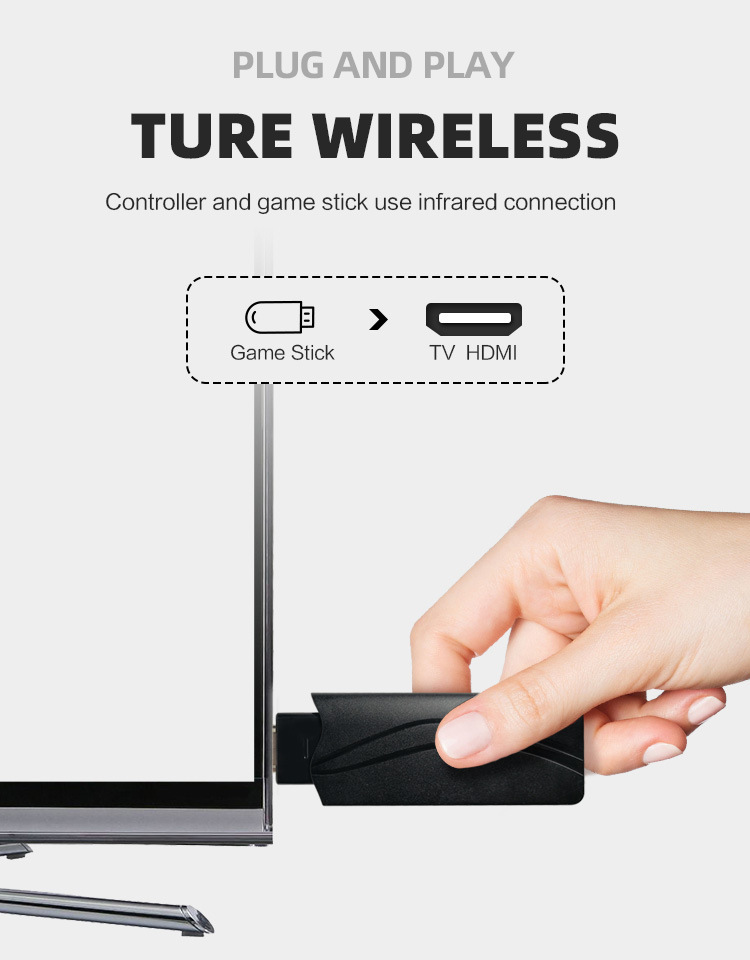 Bộ tay cầm không dây kết nối TV qua thiết bị HDMI tích hợp 628 trò chơi OEM PK-03