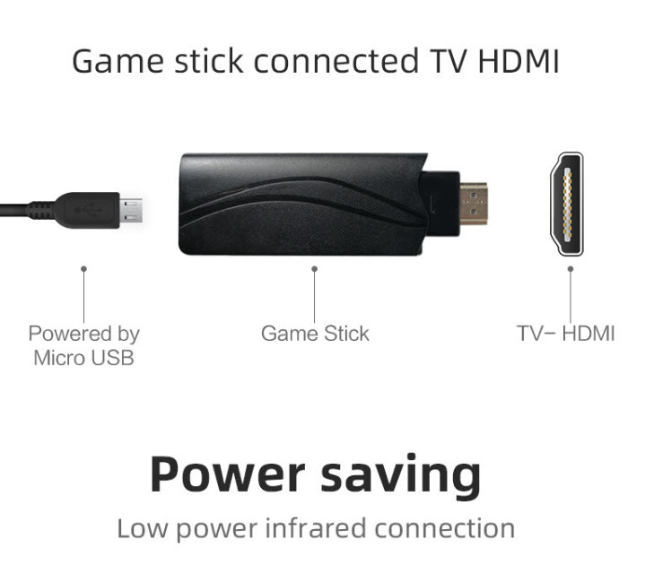 Bộ tay cầm không dây kết nối TV qua thiết bị HDMI tích hợp 628 trò chơi OEM PK-03