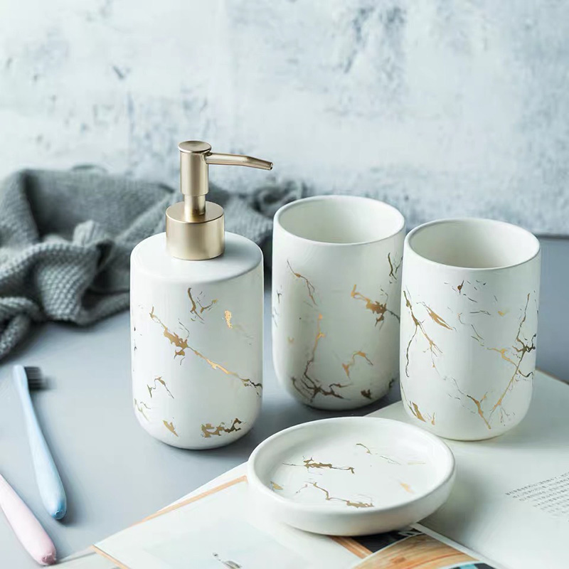 Bộ đồ dùng nhà tắm sứ Ceramic 300ml Zixin ZANE04